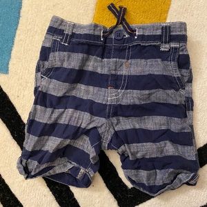 Grey and navy blue striped shorts